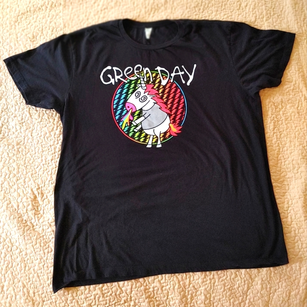 Green Day t shirt vintage unicorn pop punk Size XL